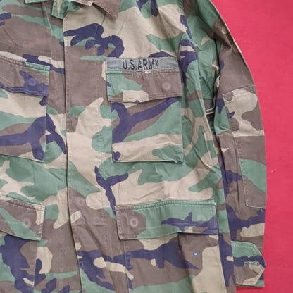 US Army MEDIUM SHORT Uniform Top BDU WOODLAND Pattern Used  (14o db4-26)