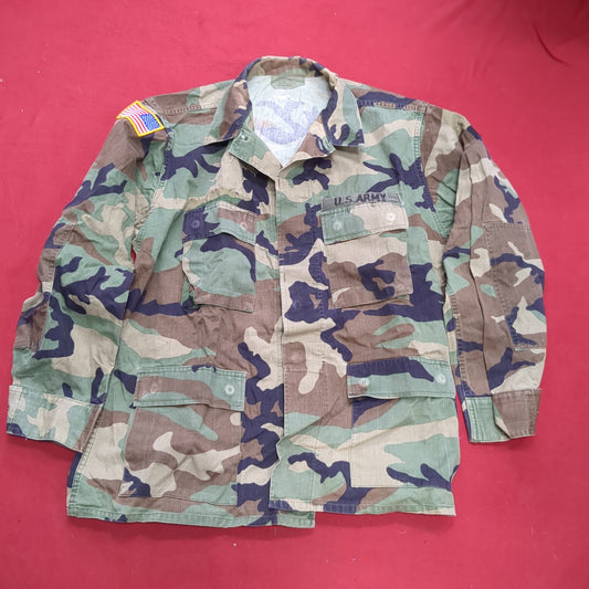US Army LARGE REGULAR Uniform Top BDU WOODLAND Pattern (16o db09-2)