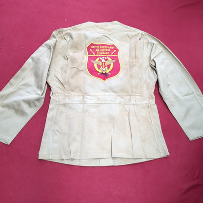 VINTAGE 1960s Sz 42 US Army 10-X AIR DEFENSE COMMAND Long-Sleeve Shirt Excellent Condition (28o da04-13)