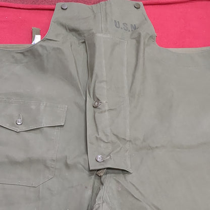 RARE MINT CONDITION Large World War II US Navy FOUL WEATHER TROUSERS Pants (28o da04-12)