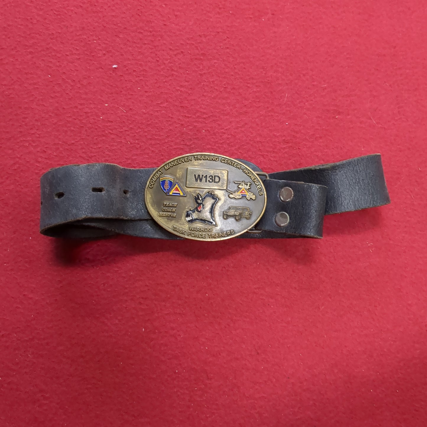 W13D Combat Maneuver Training Center  Hohenfels Belt Buckle with Black Belt (28o da04-28)