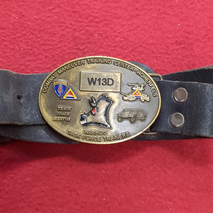 W13D Combat Maneuver Training Center  Hohenfels Belt Buckle with Black Belt (28o da04-28)