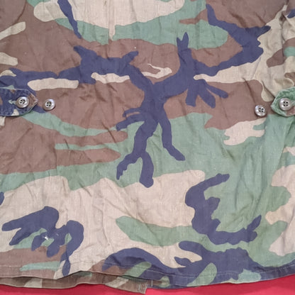 US Army Small Regular Flight BDU Woodland Cold Weather Top Jacket Good Condition (a03 DC01-B)