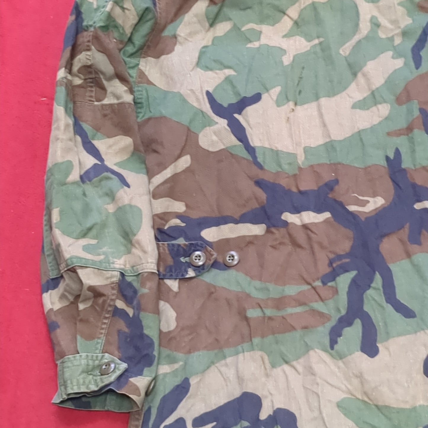 US Army Small Regular Flight BDU Woodland Cold Weather Top Jacket Good Condition (a03 DC01-B)