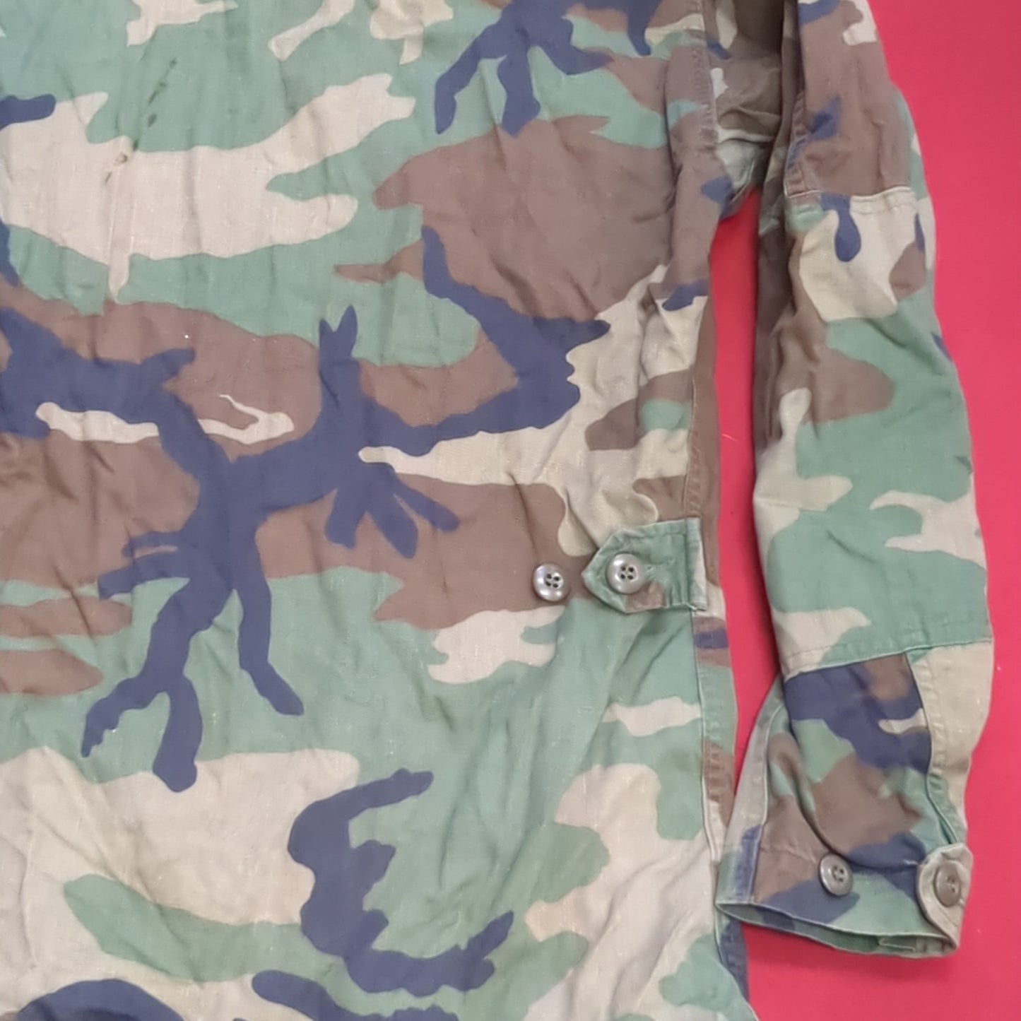 US Army Small Regular Flight BDU Woodland Cold Weather Top Jacket Good Condition (a03 DC01-B)