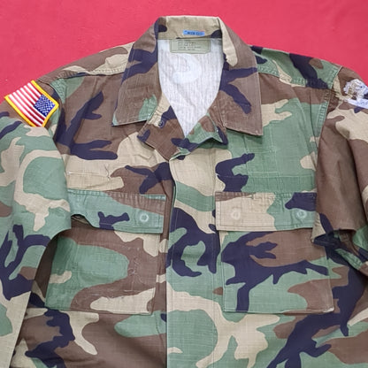 US Army Small Regular BDU Woodland Cold Weather Top Jacket Good Condition (a03 DC01-G)