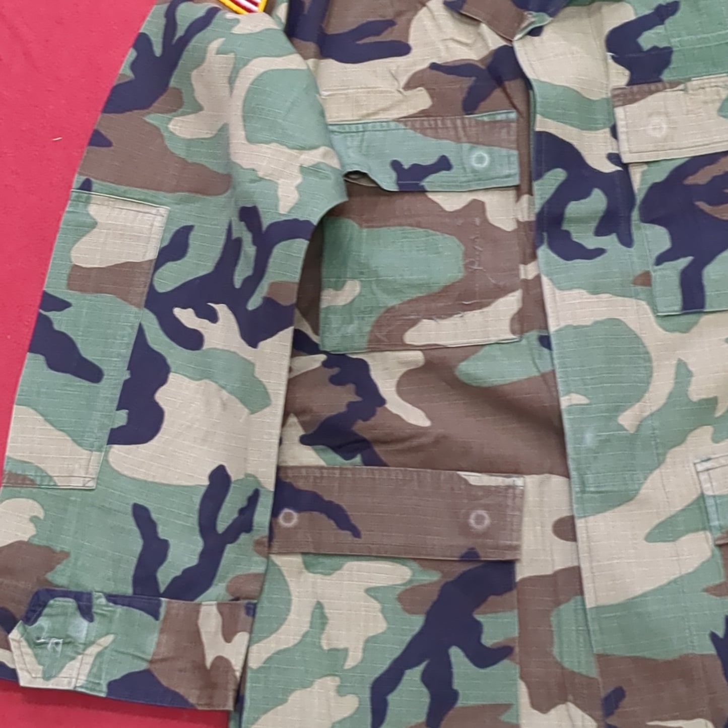 US Army Small Regular BDU Woodland Cold Weather Top Jacket Good Condition (a03 DC01-G)