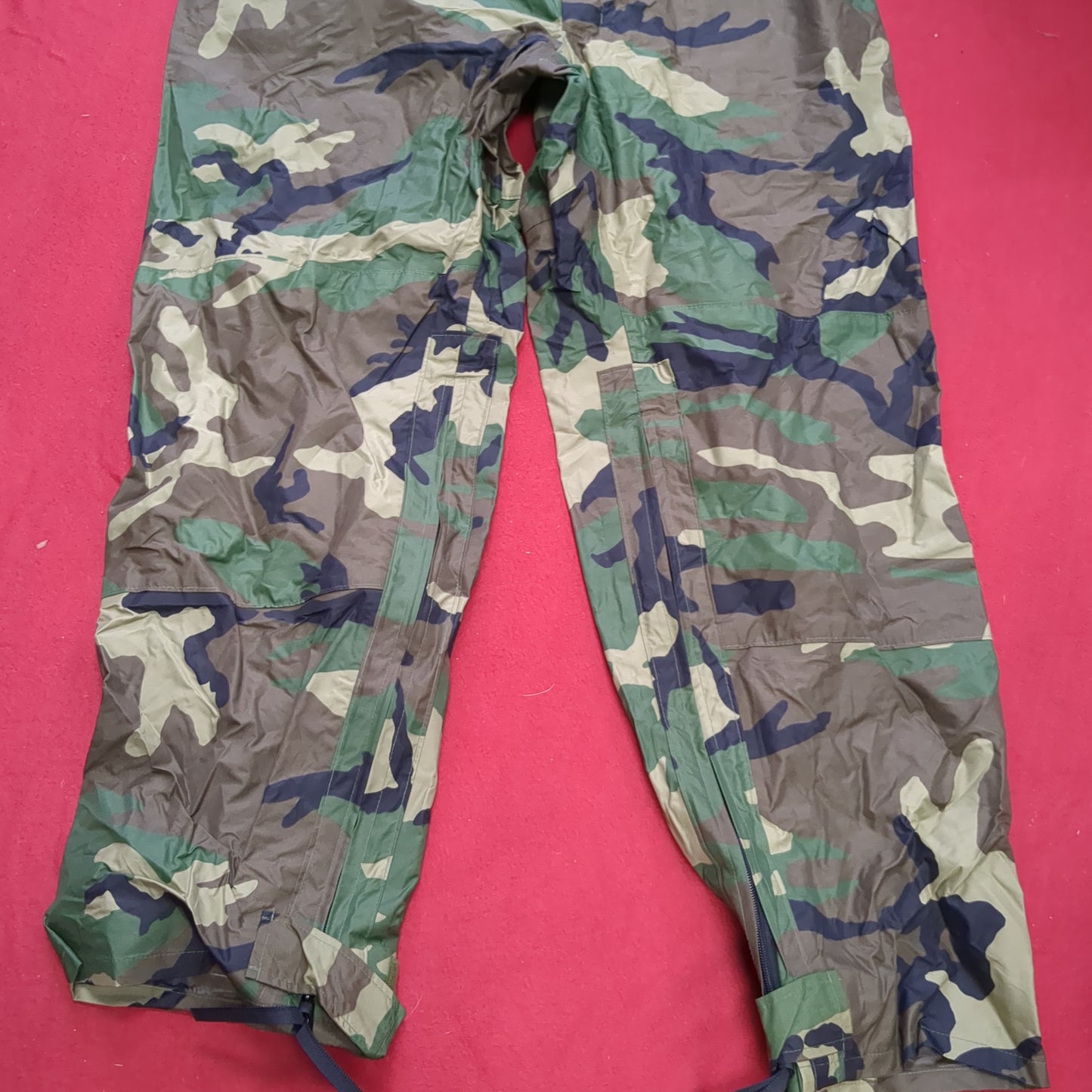 BDU Large Woodland Wet Weather Waterproof Pants Trousers Good Condition (a04 DC02-i)