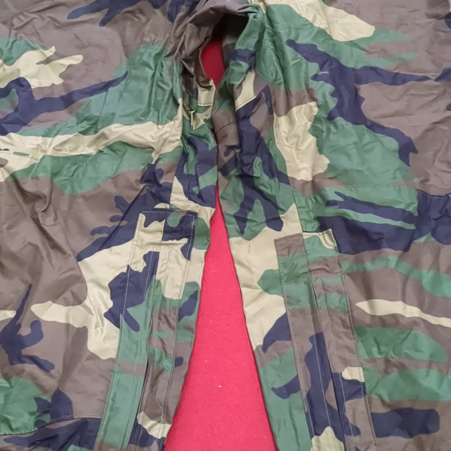 BDU Large Woodland Wet Weather Waterproof Pants Trousers Good Condition (a04 DC02-i)