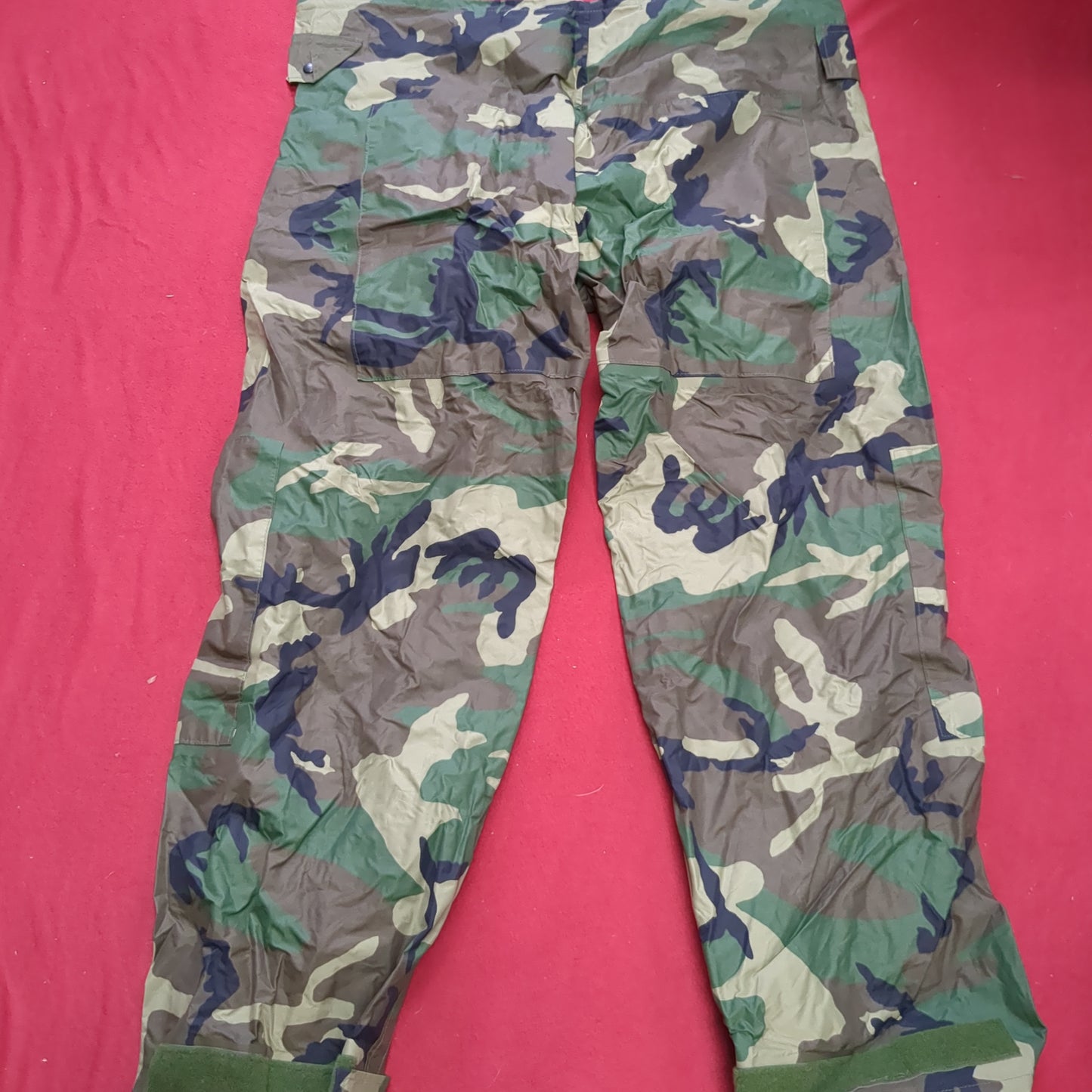 BDU Large Woodland Wet Weather Waterproof Pants Trousers Good Condition (a04 DC02-i)