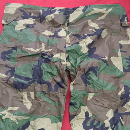 BDU Large Woodland Wet Weather Waterproof Pants Trousers Good Condition (a04 DC02-i)