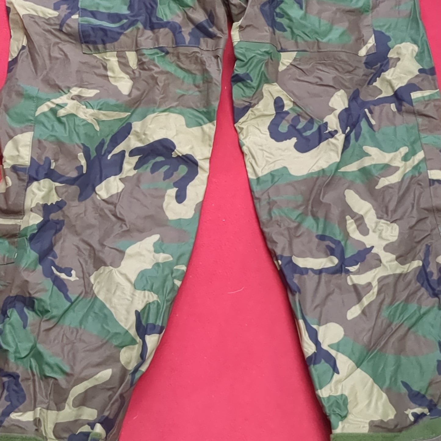 BDU Large Woodland Wet Weather Waterproof Pants Trousers Good Condition (a04 DC02-i)