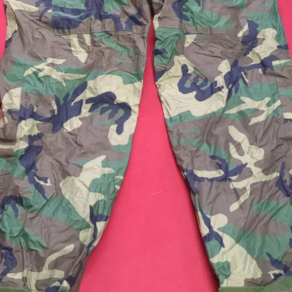BDU Large Woodland Wet Weather Waterproof Pants Trousers Good Condition (a04 DC02-i)