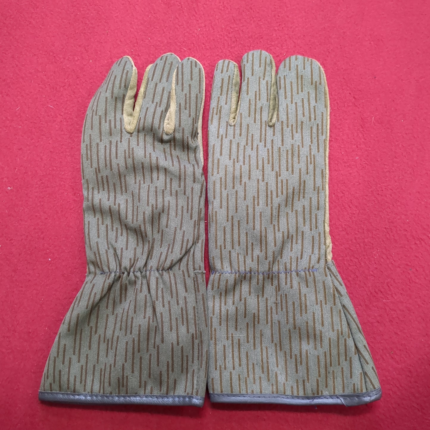 East German Stricktarn Leather Work Gloves Sz 1 Men’s Good Condition (a08 DC3-O)