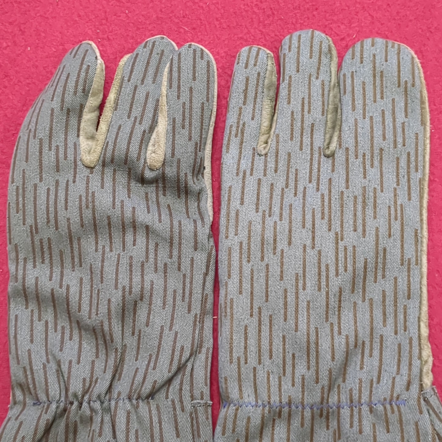 East German Stricktarn Leather Work Gloves Sz 1 Men’s Good Condition (a08 DC3-O)