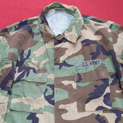 US Army Medium Regular BDU Woodland Top Jacket Good Condition (a10 DC4-N)