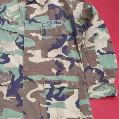US Army Medium Regular BDU Woodland Top Jacket Good Condition (a10 DC4-N)