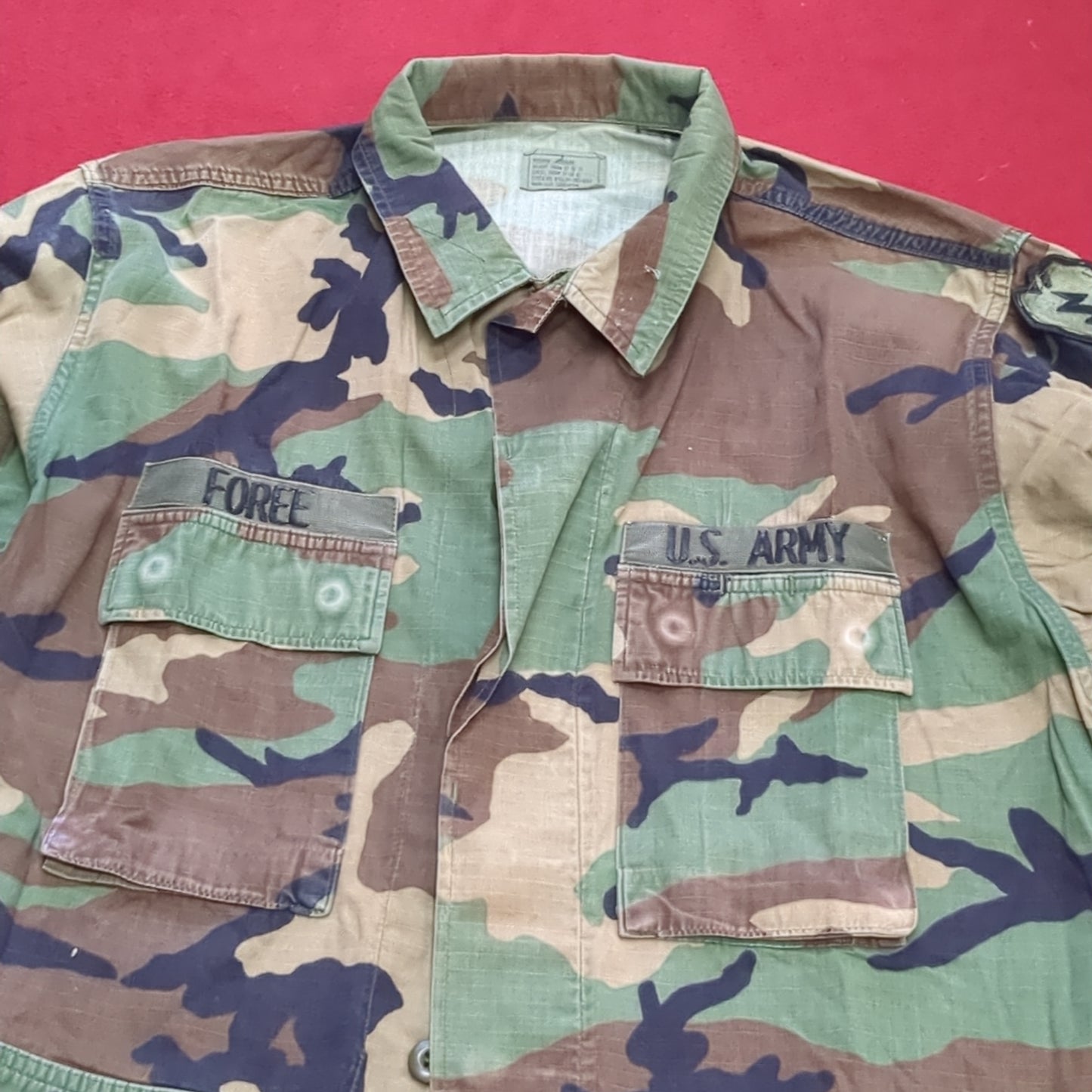 US Army Medium Regular BDU Woodland Top Jacket Used  (a10 DC4-y)