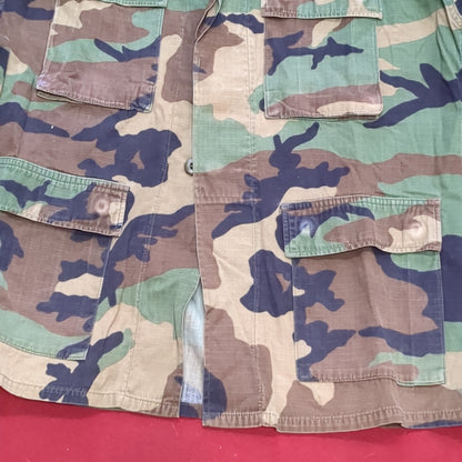 US Army Medium Regular BDU Woodland Top Jacket Used  (a10 DC4-y)