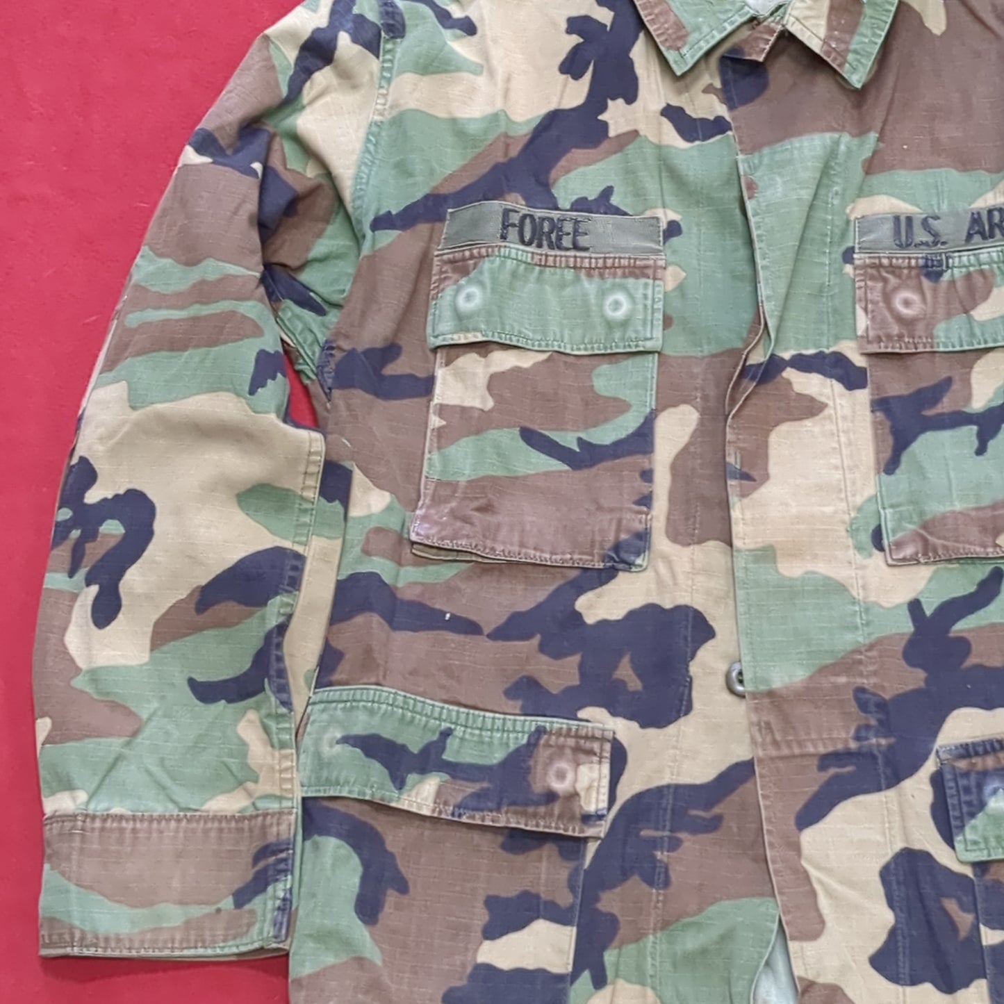 US Army Medium Regular BDU Woodland Top Jacket Used  (a10 DC4-y)