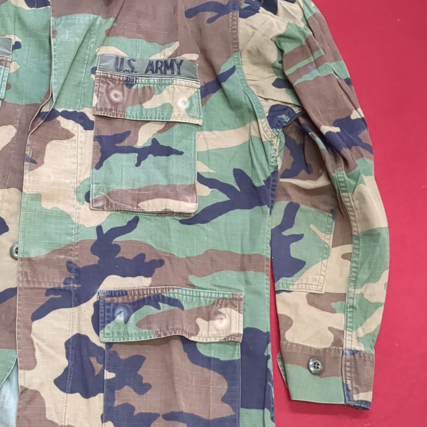 US Army Medium Regular BDU Woodland Top Jacket Used  (a10 DC4-y)