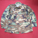 US Army Medium Regular BDU Woodland Top Jacket Good Condition (a10s)