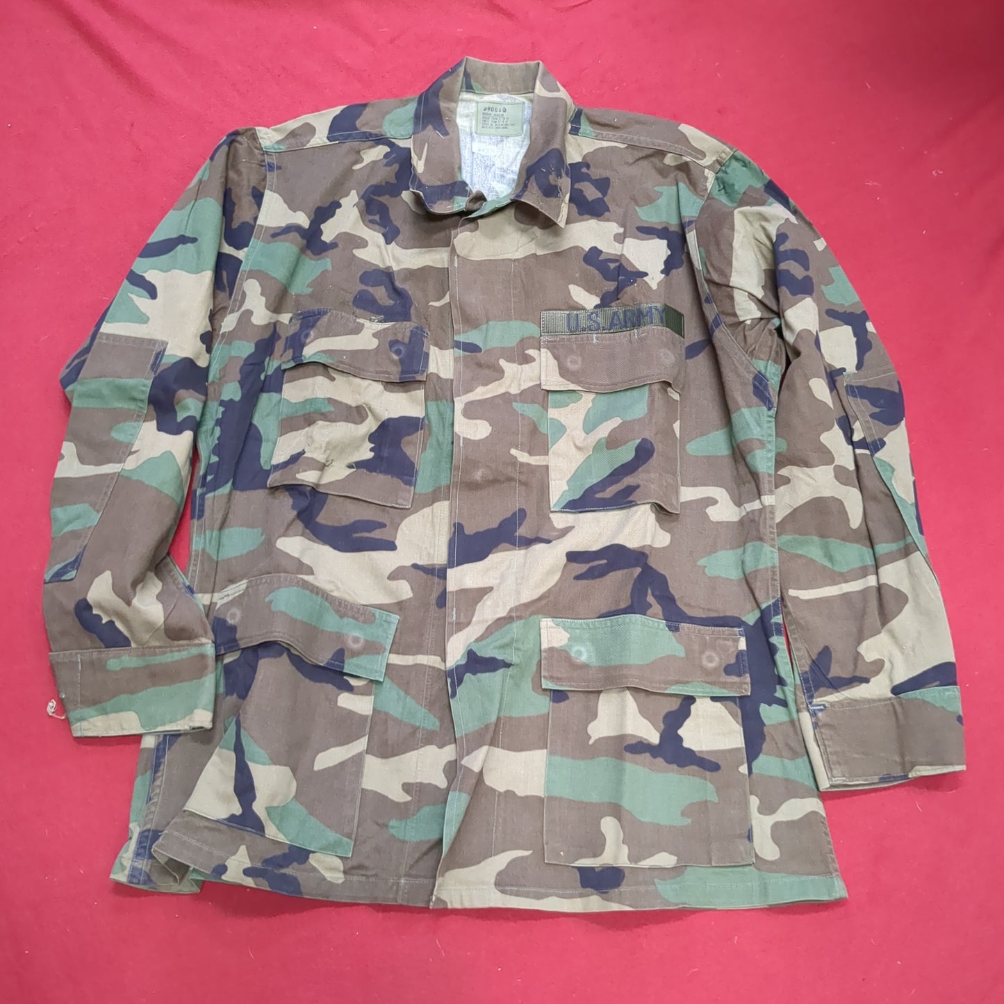 US Army Medium Regular BDU Woodland Top Jacket Used  (a10 DC4-K)