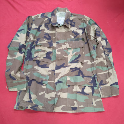 US Army Medium Regular BDU Woodland Top Jacket Used  (a10 DC4-K)