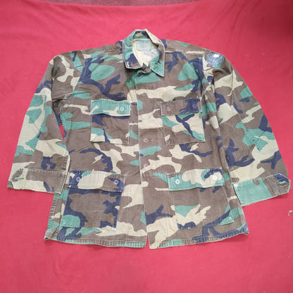 US Army Medium Regular BDU Woodland Top Jacket Used  (a10 DC4-u)