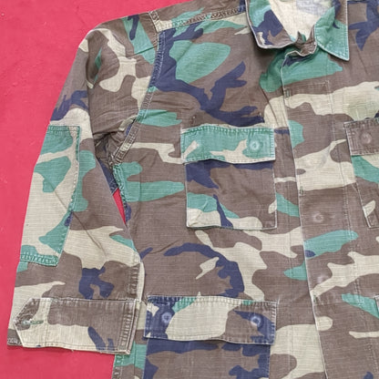 US Army Medium Regular BDU Woodland Top Jacket Used  (a10 DC4-u)