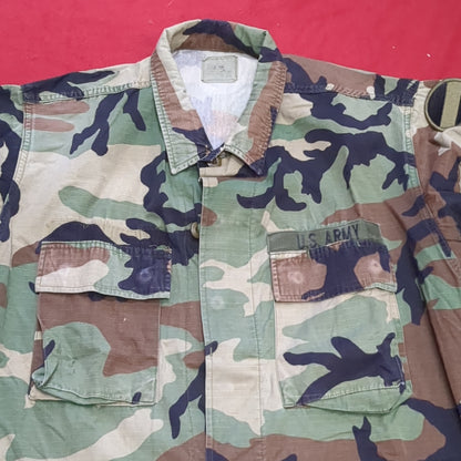 US Army Medium Regular BDU Woodland Top Jacket Good Condition (a10 DC4-g)
