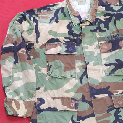 US Army Medium Regular BDU Woodland Top Jacket Good Condition (a10 DC4-g)