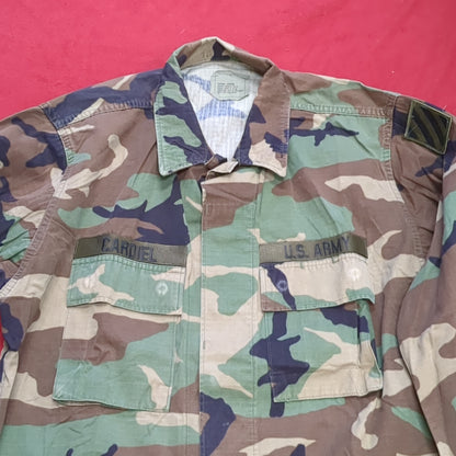 US Army Medium Regular BDU Woodland Top Jacket Good Condition (a10 DC4-Q)