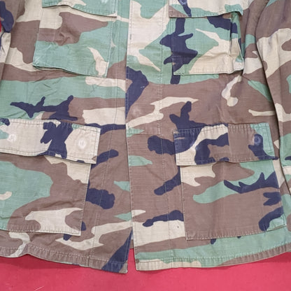 US Army Medium Regular BDU Woodland Top Jacket Good Condition (a10 DC4-Q)