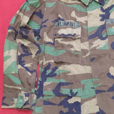 US Army Medium Regular BDU Woodland Top Jacket Good Condition (a10o)
