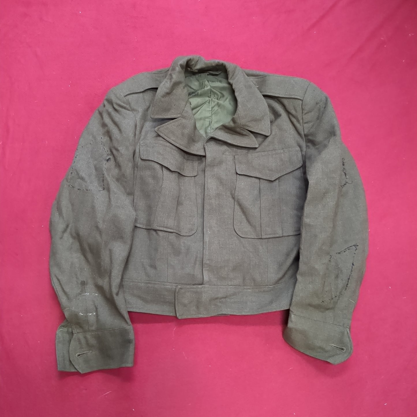 WWII 1946 34S IKE Jacket, Field, Wool OD Good Condition (a11 db09-x)