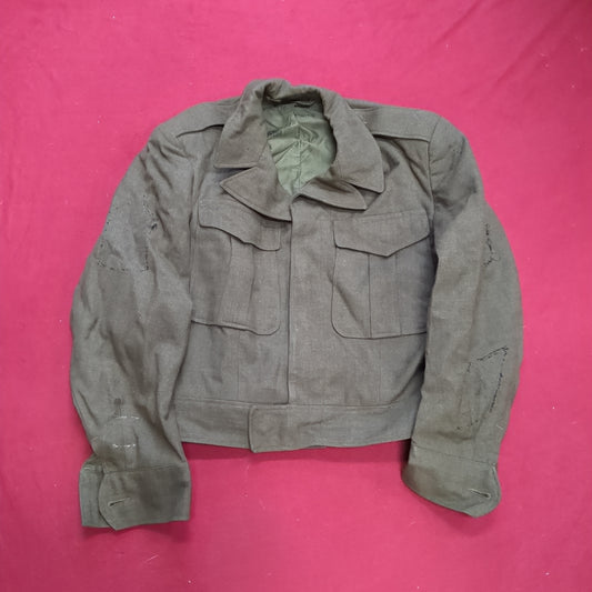 WWII 1946 34S IKE Jacket, Field, Wool OD Good Condition (a11 db09-x)