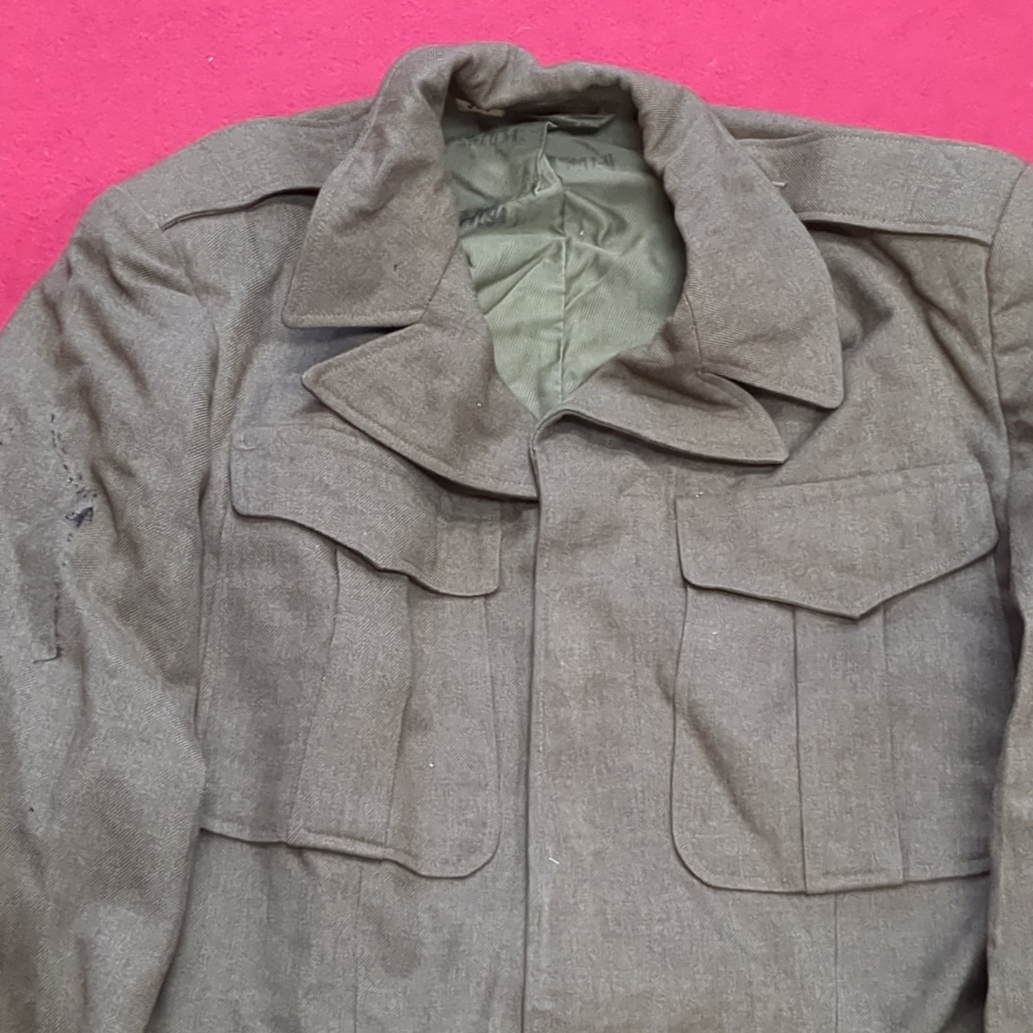 WWII 1946 34S IKE Jacket, Field, Wool OD Good Condition (a11 db09-x)