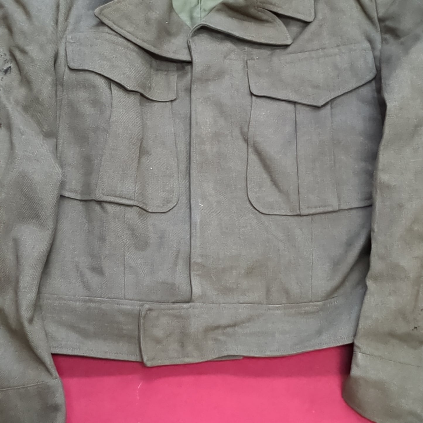 WWII 1946 34S IKE Jacket, Field, Wool OD Good Condition (a11 db09-x)
