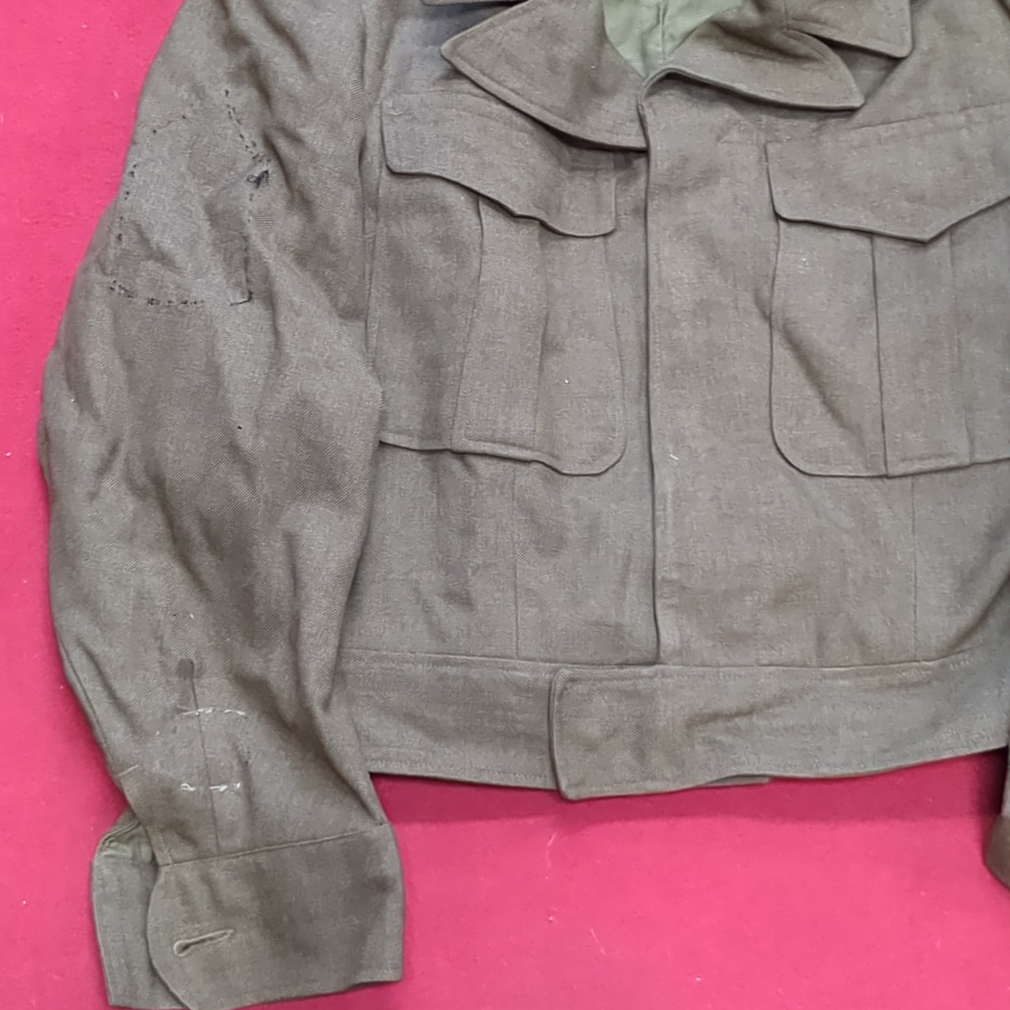 WWII 1946 34S IKE Jacket, Field, Wool OD Good Condition (a11 db09-x)