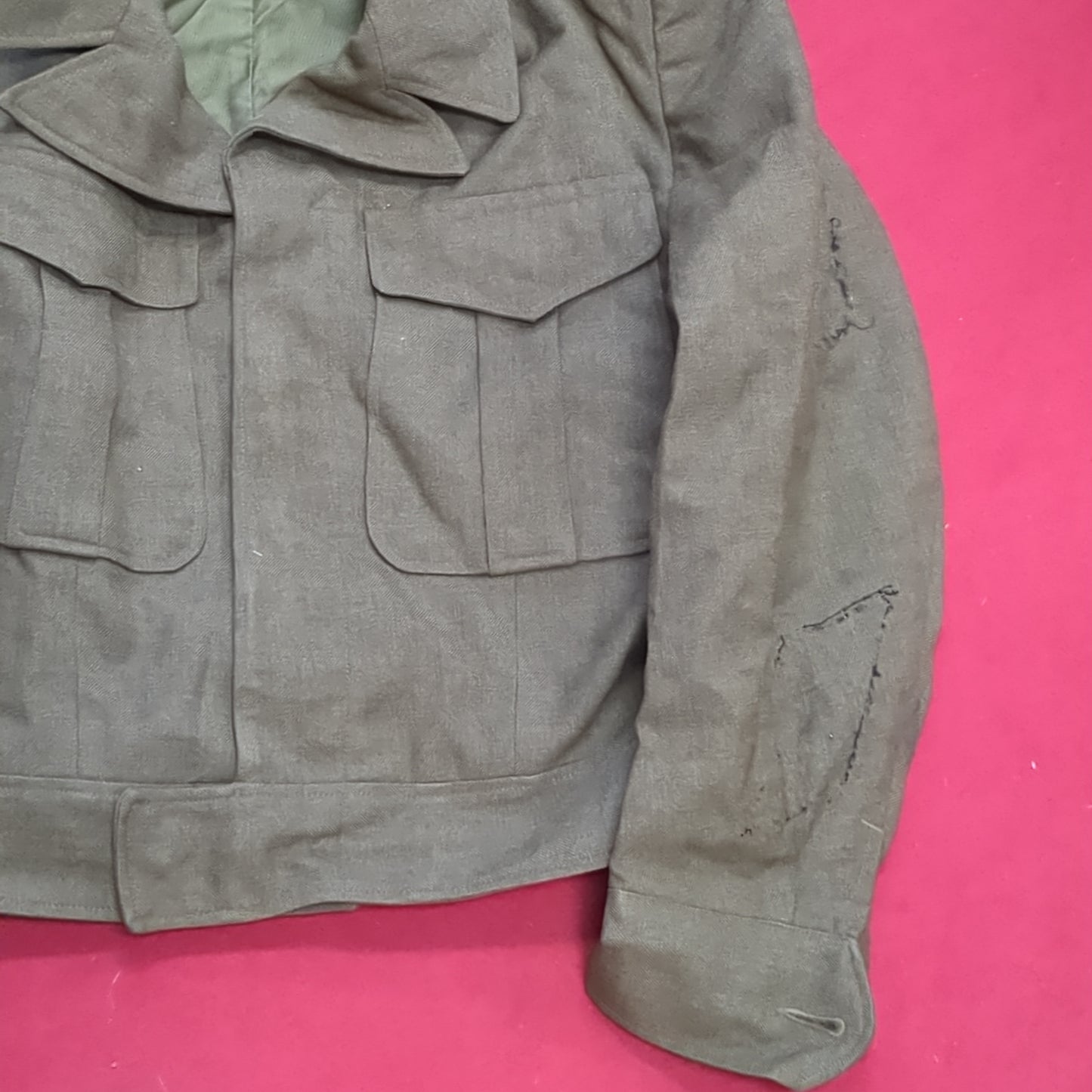 WWII 1946 34S IKE Jacket, Field, Wool OD Good Condition (a11 db09-x)