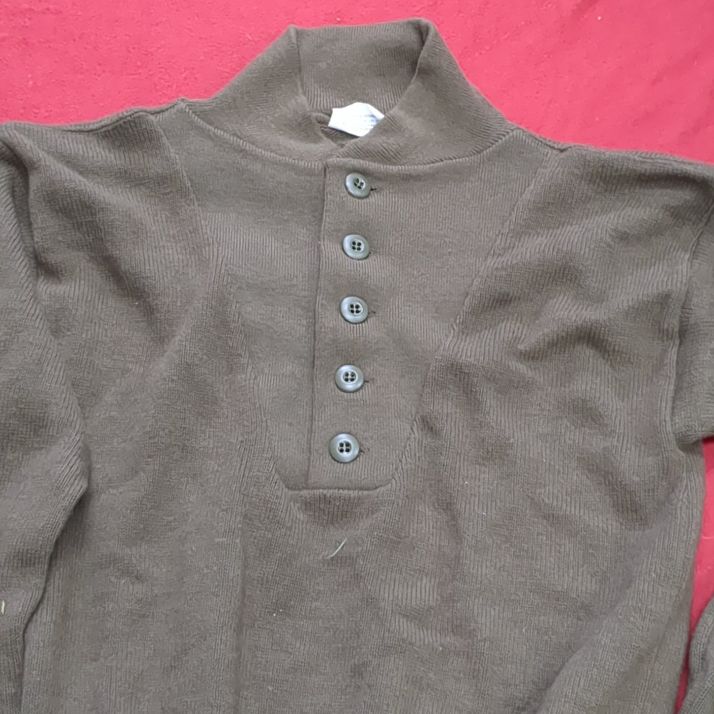US Army Medium Mitts Mitts 5 Button Brown Sweater Vintage (a15 db12-q)