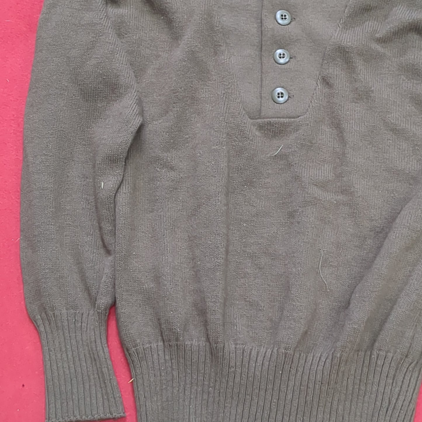 US Army Medium Mitts Mitts 5 Button Brown Sweater Vintage (a15 db12-q)
