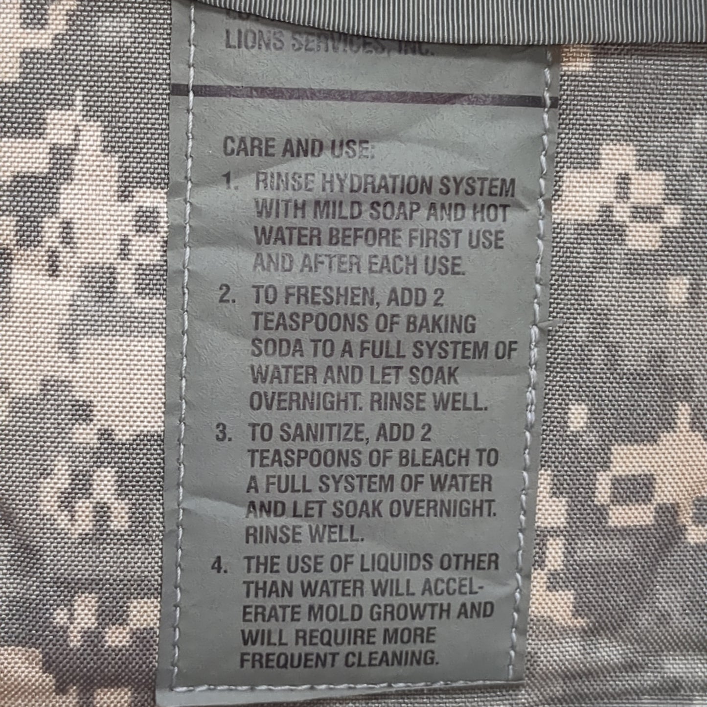 US Army Hydration System Carrier ONLY 100oz 3L Excellent Condition (eb07-MH429)