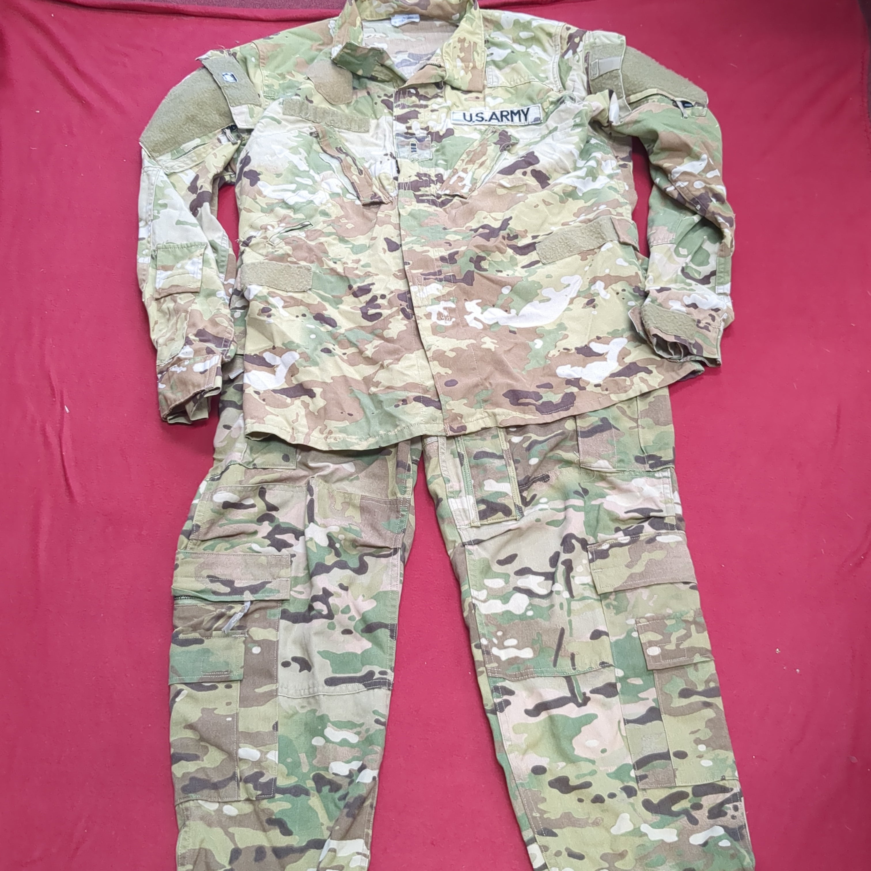 SET of US Army Flight Large Short Combat Aircrew Uniform Top Pants