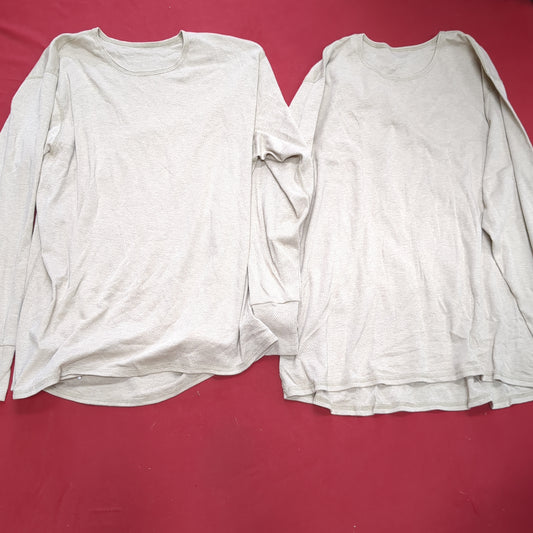 Set of 2 - Peckham Large Short Long Sleeve Sand Undershirts Flame Resistant Base Layer Used (eb08-YLU176)