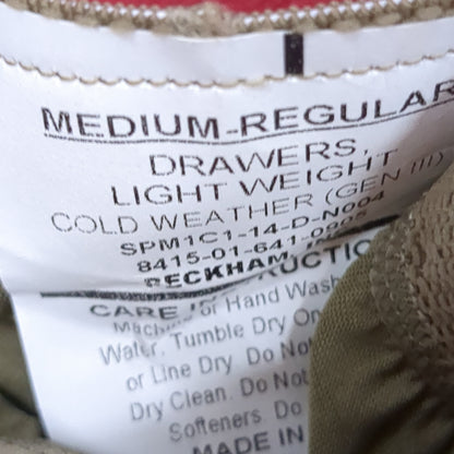 US Army Coyote Medium Regular Silks Gen III Level 1 Cold Weather Pants Bottom (fa07-MH390)