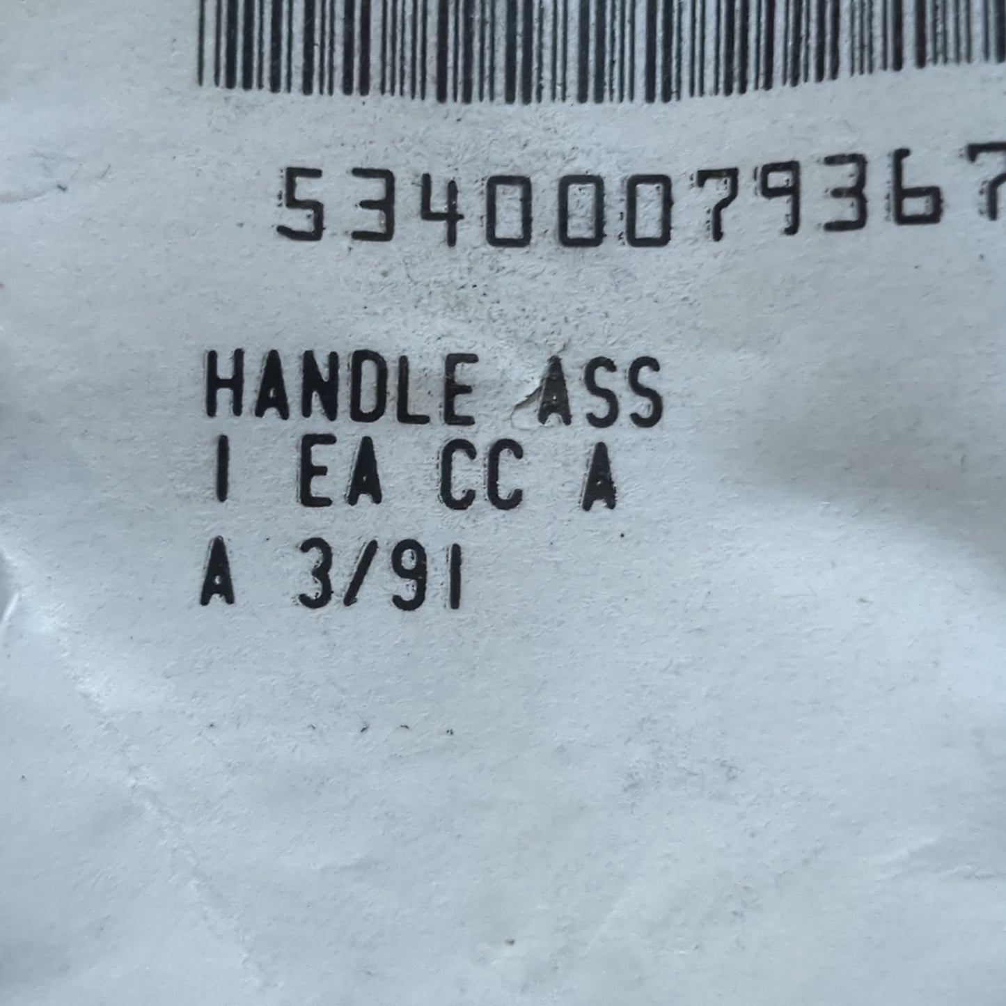 NOS '91 US Army Handle Assembly 5340-00-793-6761 (FB17-g463)