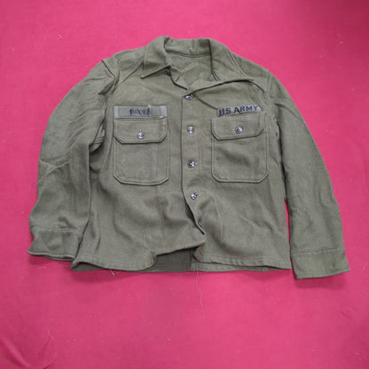 Korean War OD OG 1950s Wool Jacket Good Condition (aa15-1)