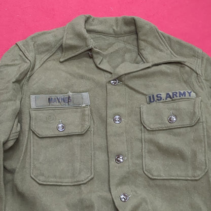 Korean War OD OG 1950s Wool Jacket Good Condition (aa15-1)